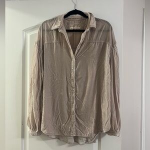 We The Free Velvet Button Up Blouse